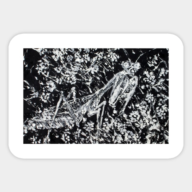 PRAYING MANTIS in the FLOWERS Sticker by lautir